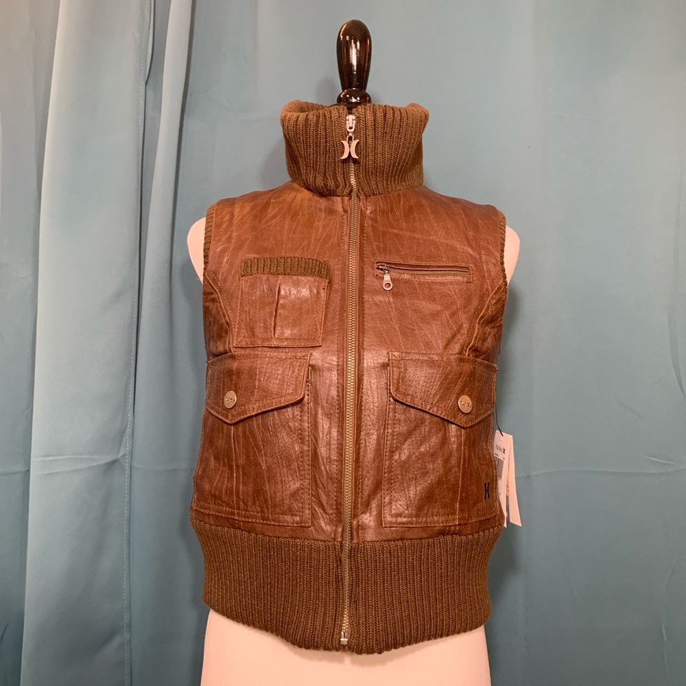 NWT Hurley Leather Vest
